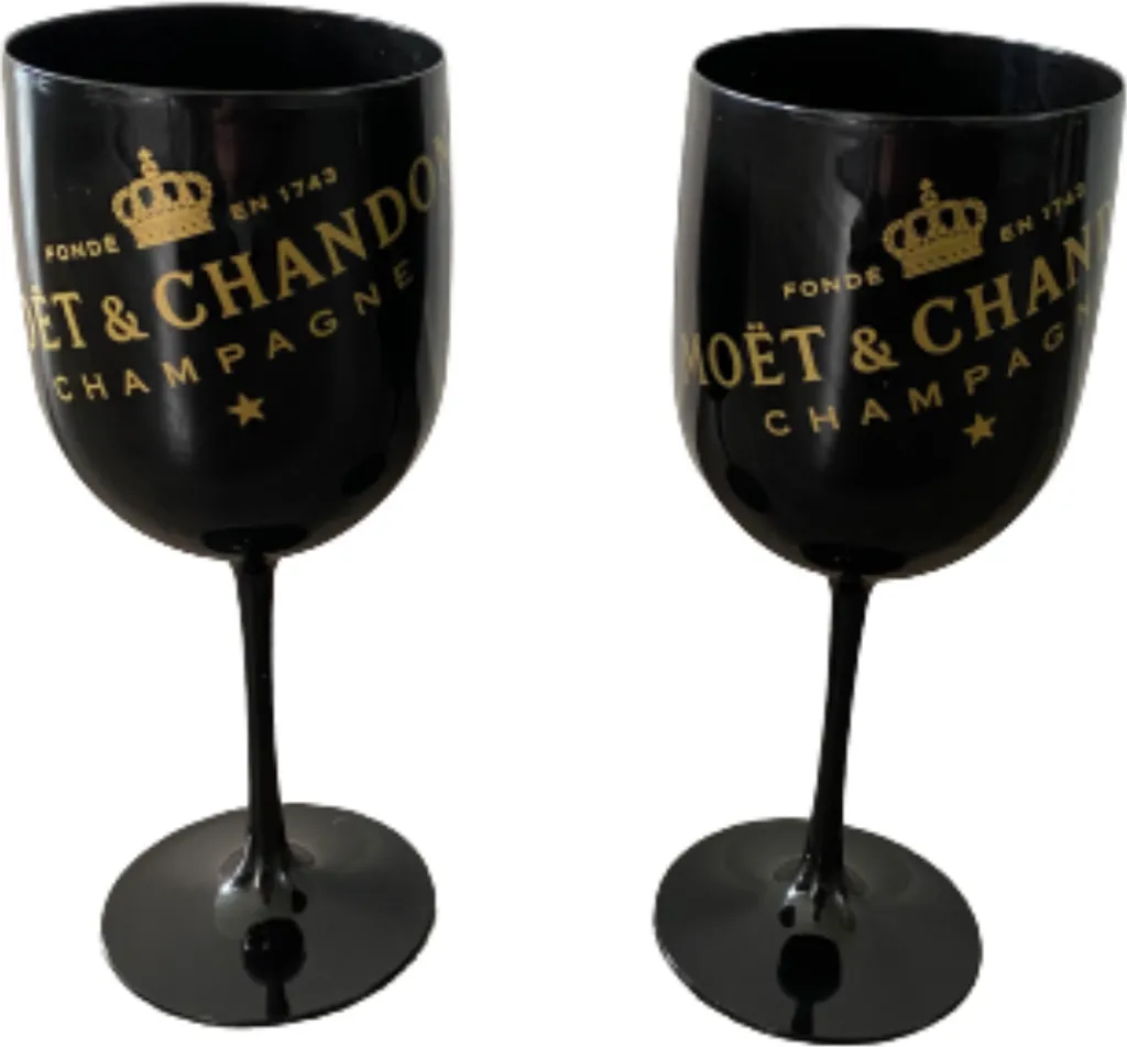 Moët Chandon Champagner Gläser 2x Set Weinglas Schwarz Gold Champagnergläser Luxus 3 Moët Chandon Champagner Gläser 2x Set Weinglas Schwarz Gold Champagnergläser Luxus