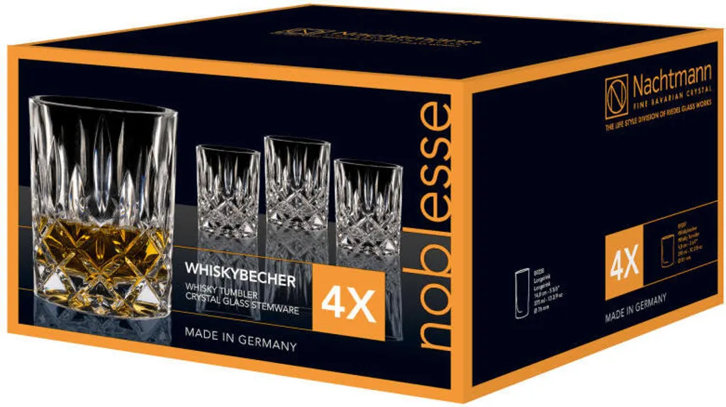 Nachtmann Noblesse Whiskybecher Set, 8er Set, Whiskyglas, Tumbler, Kristallglas, H 9.8 Cm 5 Nachtmann Noblesse Whiskybecher Set, 8er Set, Whiskyglas, Tumbler, Kristallglas, H 9.8 Cm - Image 3